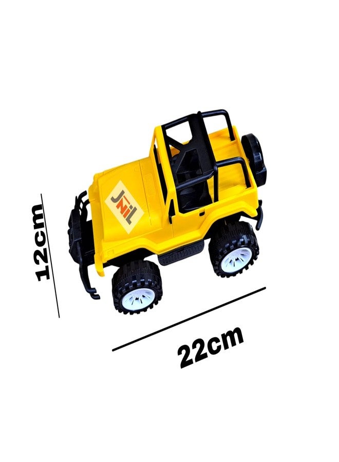 JNiL Pull Back Vehicles Push and Go Crawling Toy Car Jeep for Kids & Children (Yellow) - Image 4